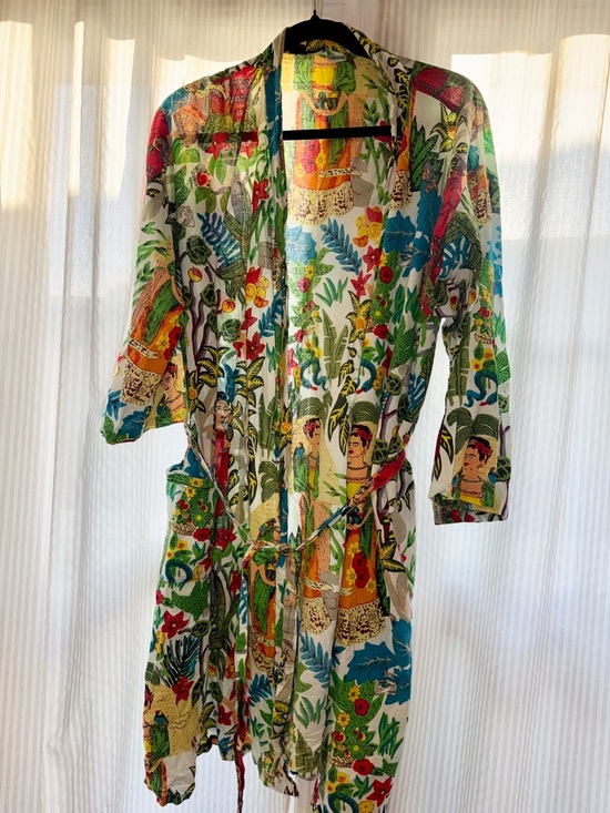 Jackets & Blazers - Multicolor Tropical Print Women's Duster Jacket